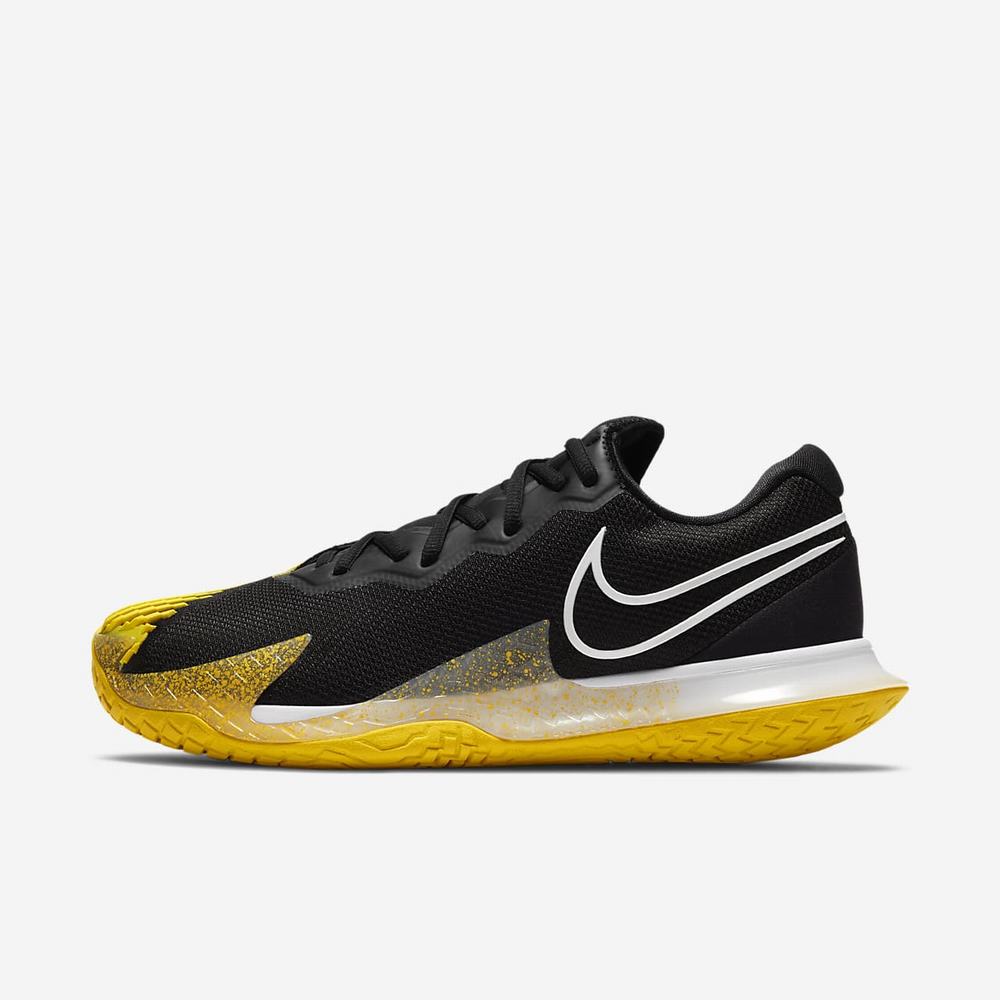 Chaussure De Tennis Nike NikeCourt Air Zoom Vapor Cage 4 Noir 3815-479 Black/Speed Yellow/White Homme | IHU-64399348